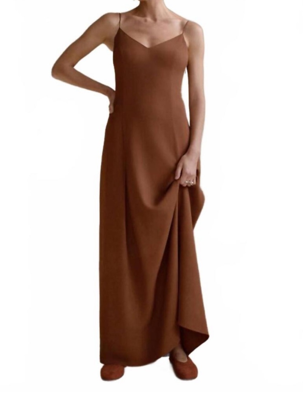 Jenni Kayne Florence Rust Slip Maxi Dress
